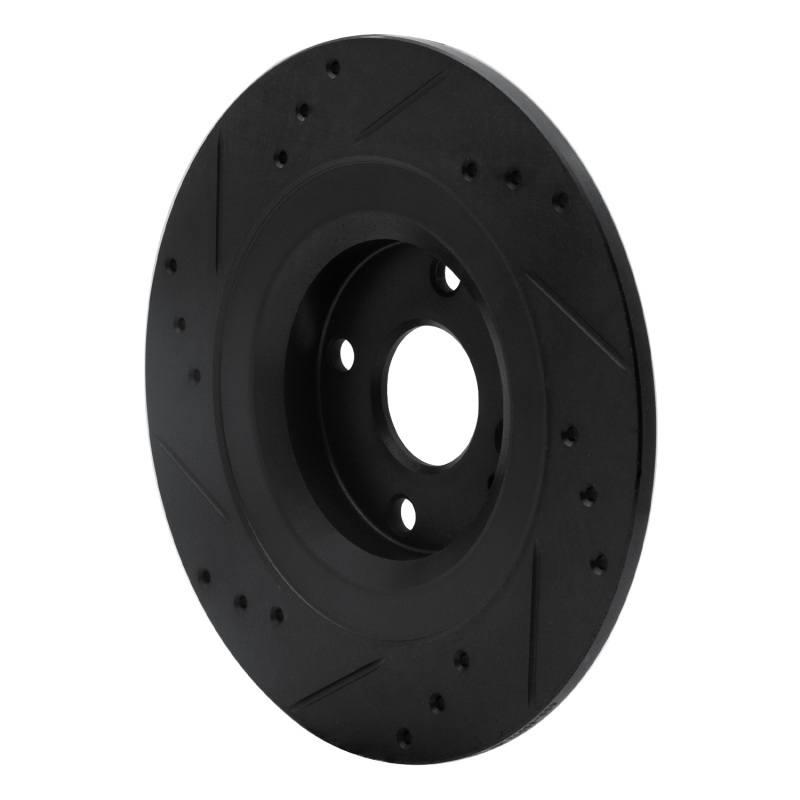 Fiat 124 Spider Brake Rotor (1) - Rear Right - R1 Concepts - Drilled & Slotted - Black - `16-`25